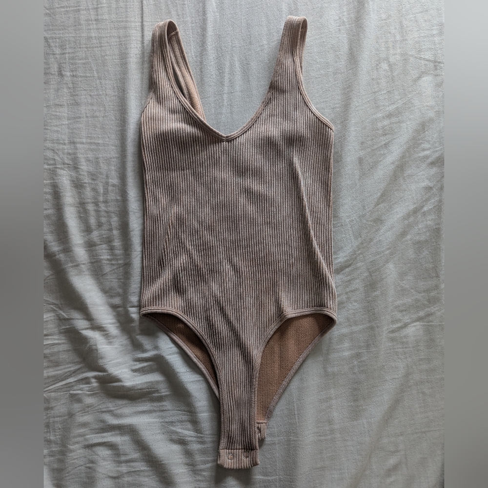 Ribbed Tan Bodysuit
